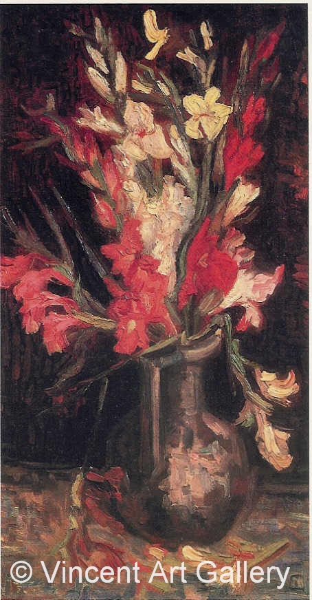 JH1150, Vase with Red Gladioli